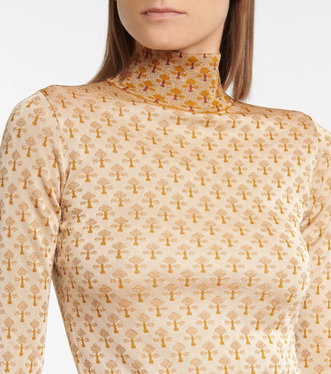 Rabanne - Metallic jacquard mockneck sweater
