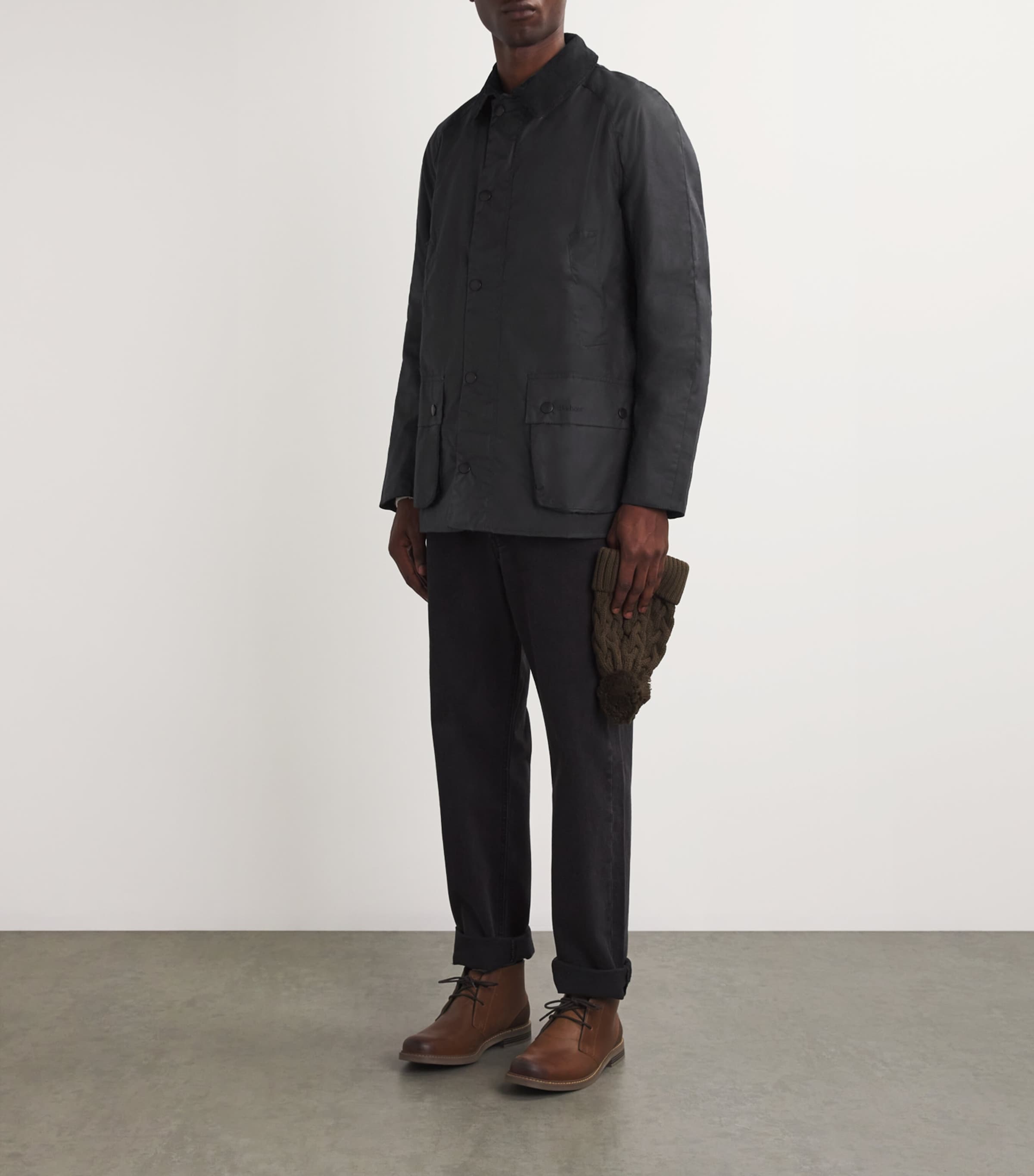 Barbour Navy Waxed Ashby Jacket