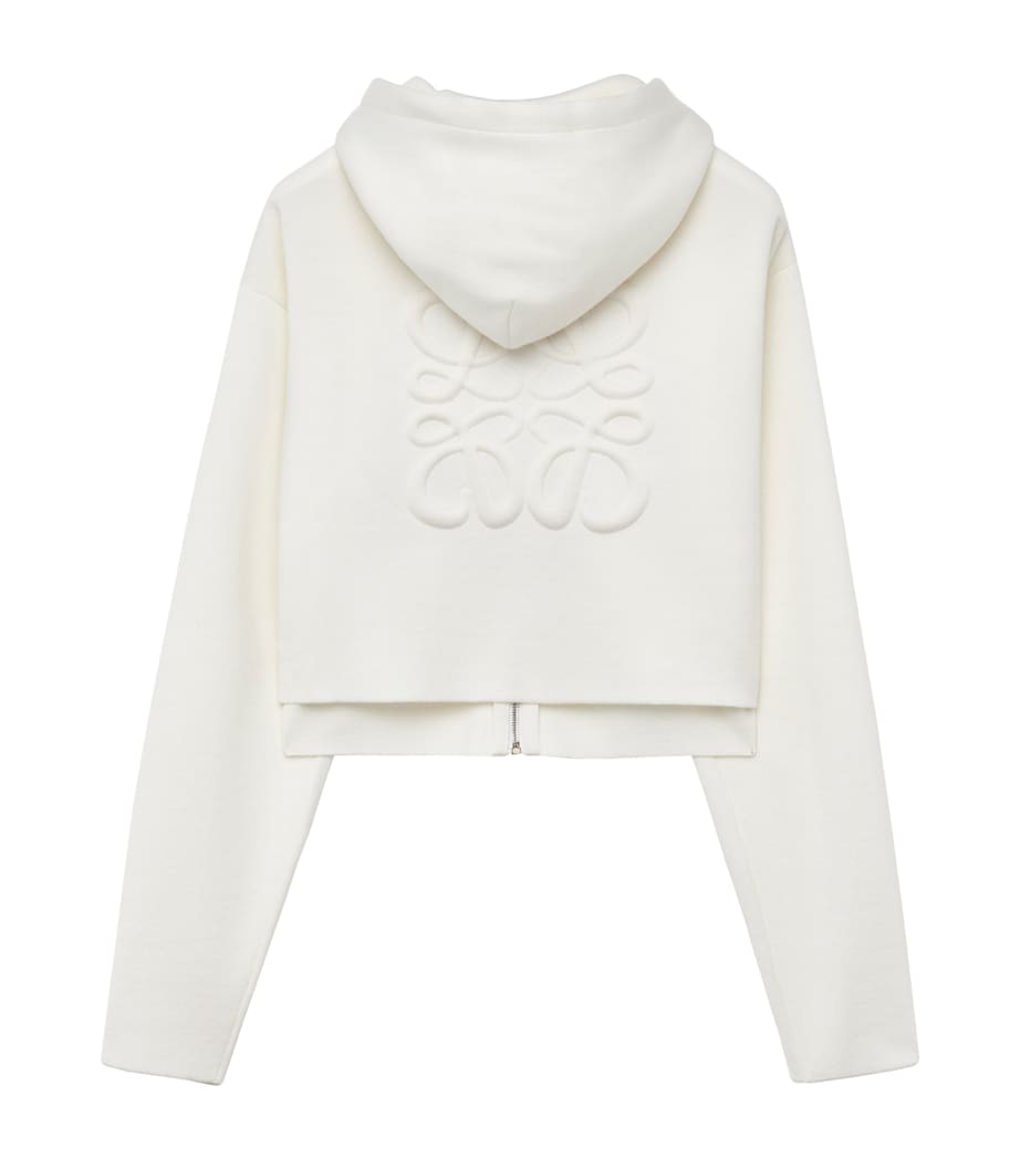 White Anagram Zip-Up Hoodie