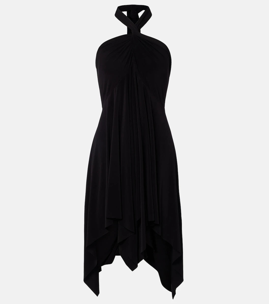 Norma Kamali - Draped halterneck jersey minidress