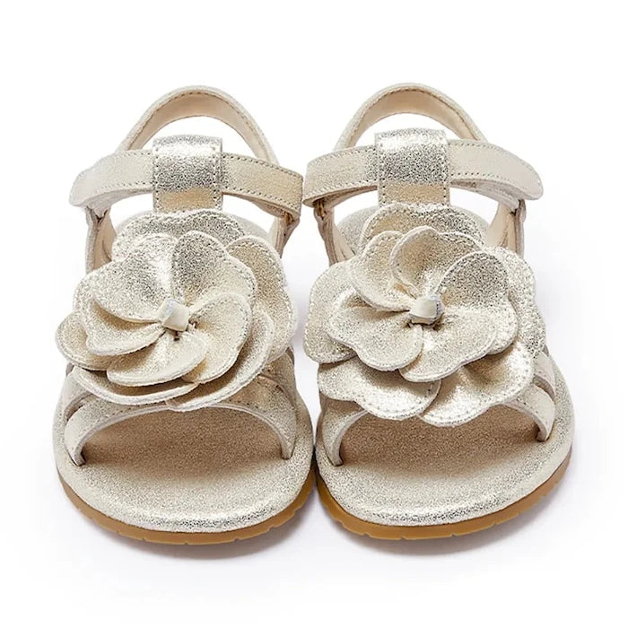 Детски сандали от кожа Donsje Iles Fields Sandals Shimmer Buttercup