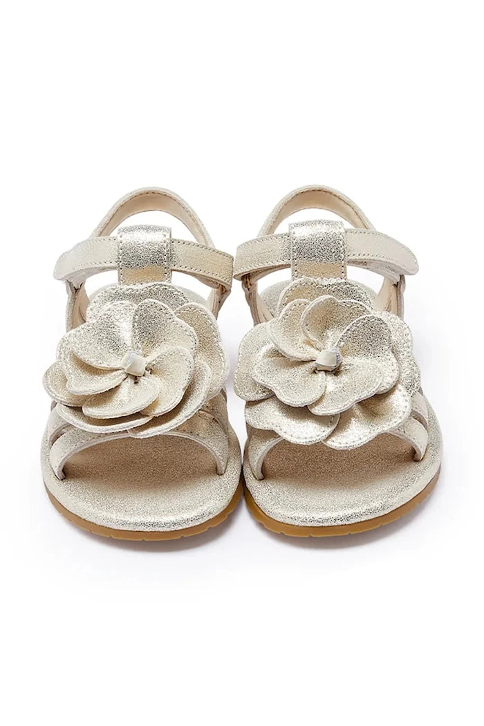 Детски сандали от кожа Donsje Iles Fields Sandals Shimmer Buttercup