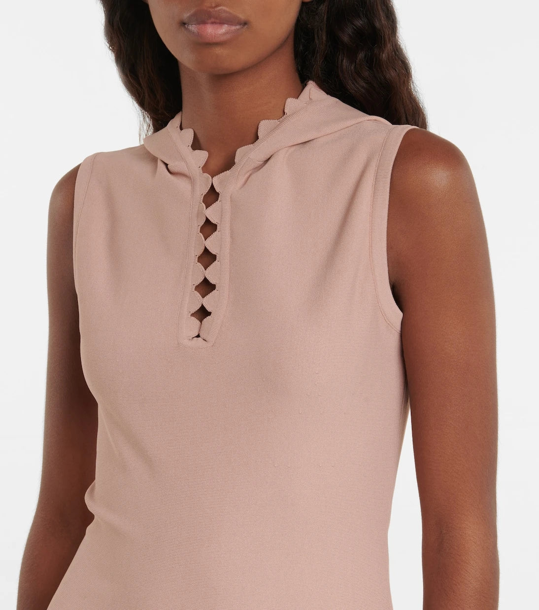 Alaïa - Hooded knit minidress
