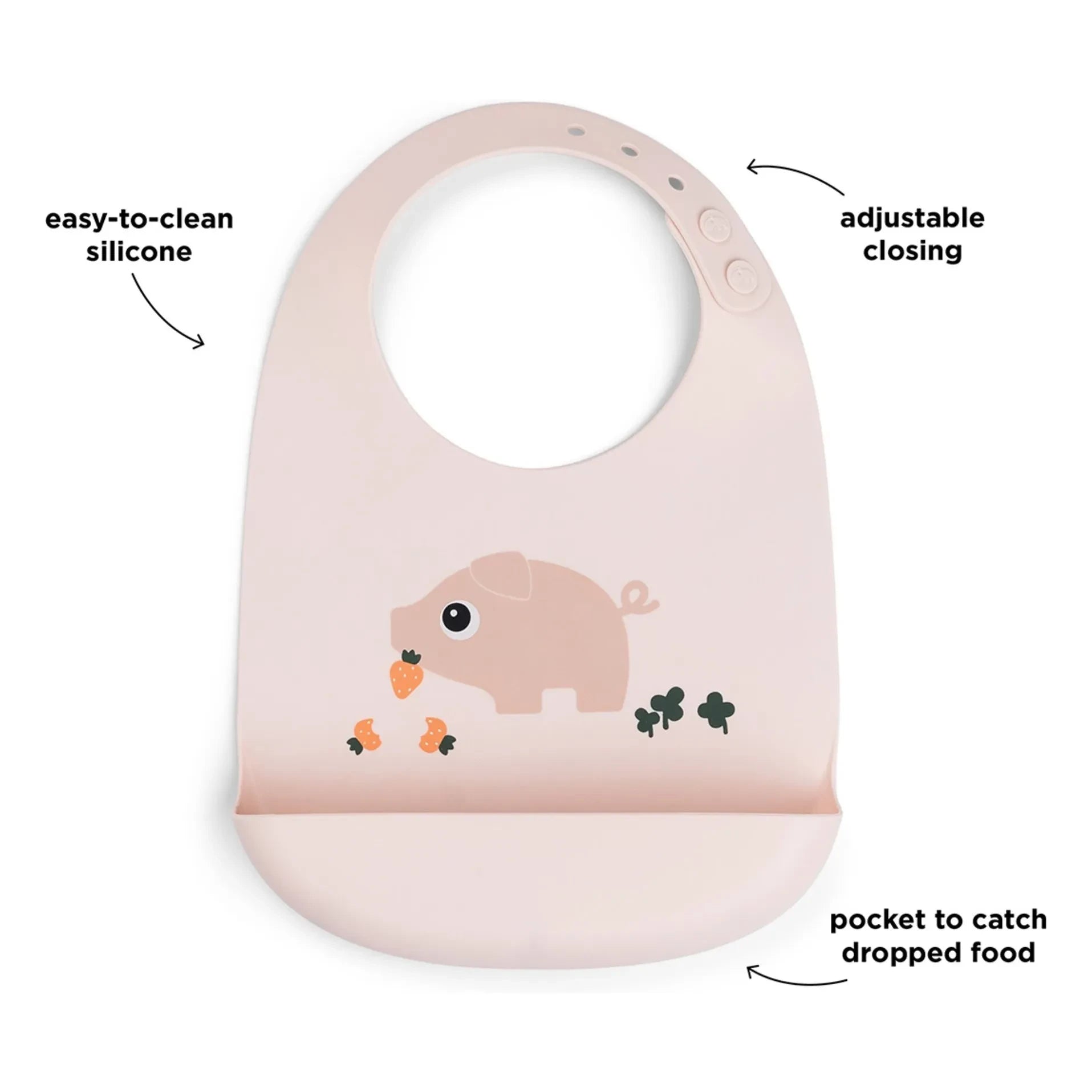 Done by deer - Pigee silicone bib | Pink
