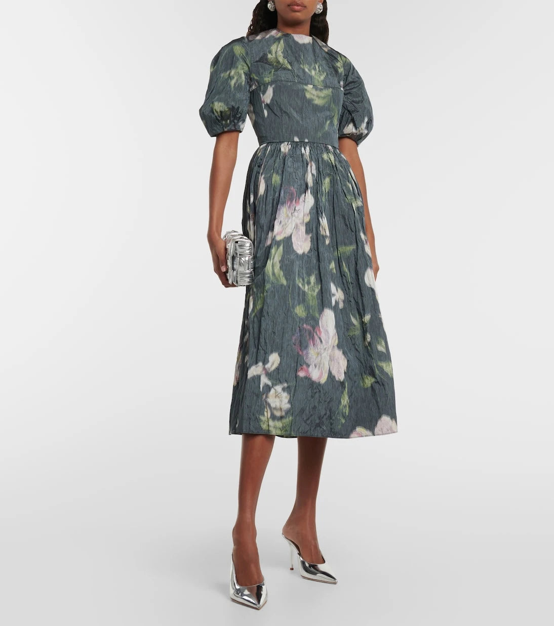 Erdem - Floral taffeta midi dress