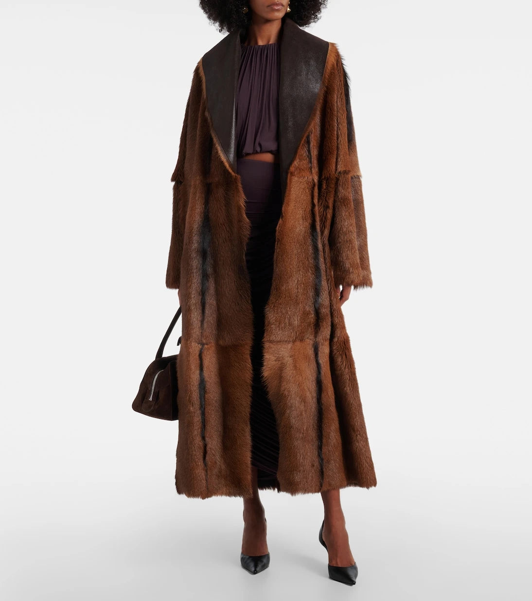 Magda Butrym - Shearling-lined leather wrap coat
