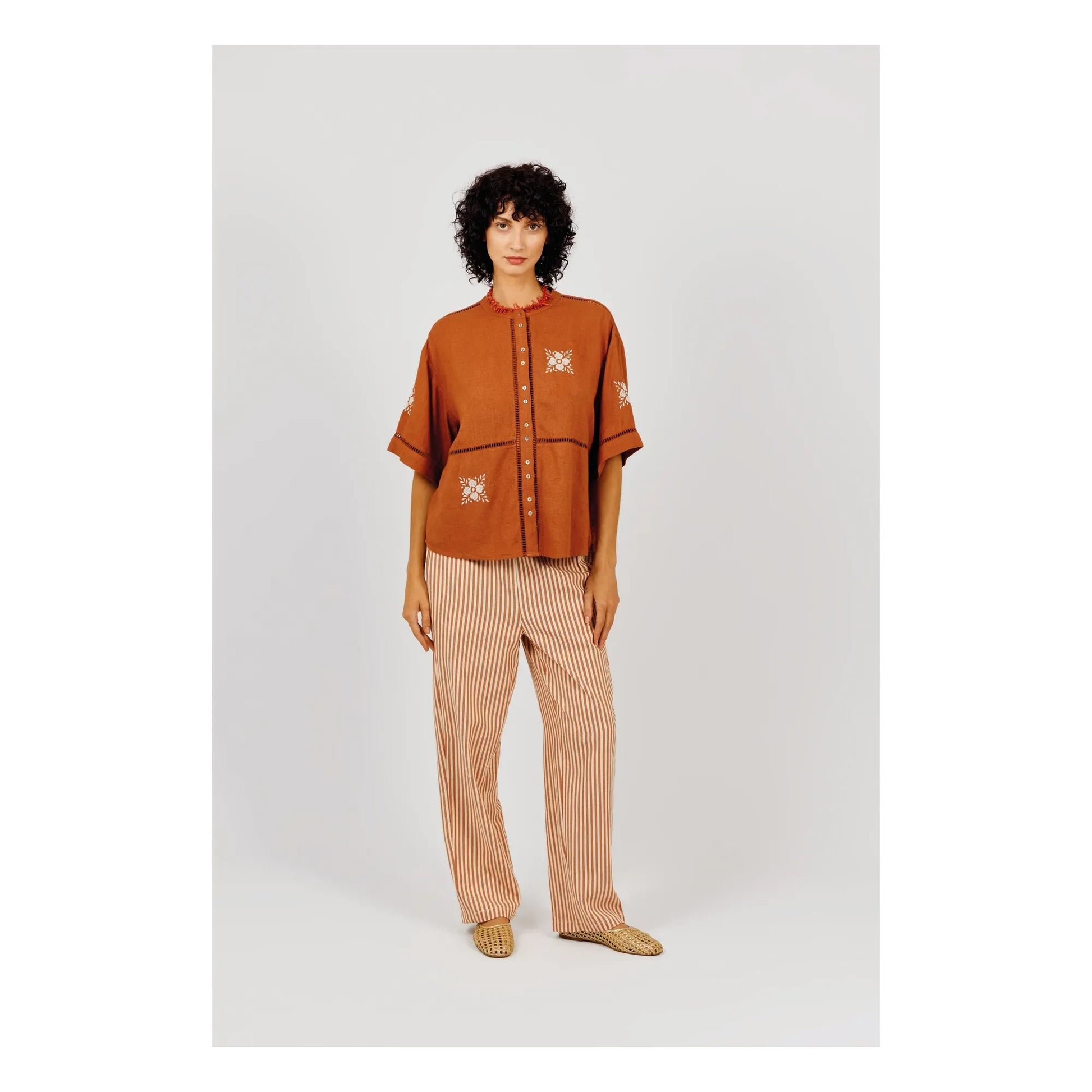 a.p - Transat Stripes Pants | Brown