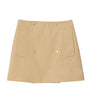 Beige Bonded Gabardine Trench Mini Skirt