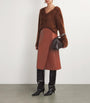 Yves Salomon Red Lambskin Wrap Skirt