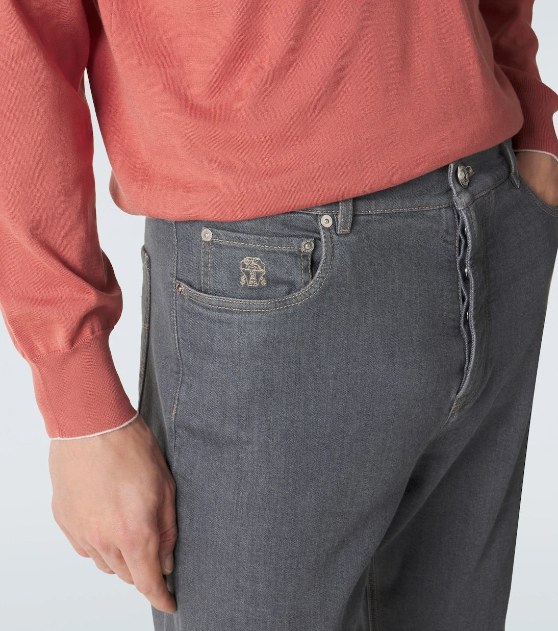 Brunello Cucinelli - Logo straight jeans