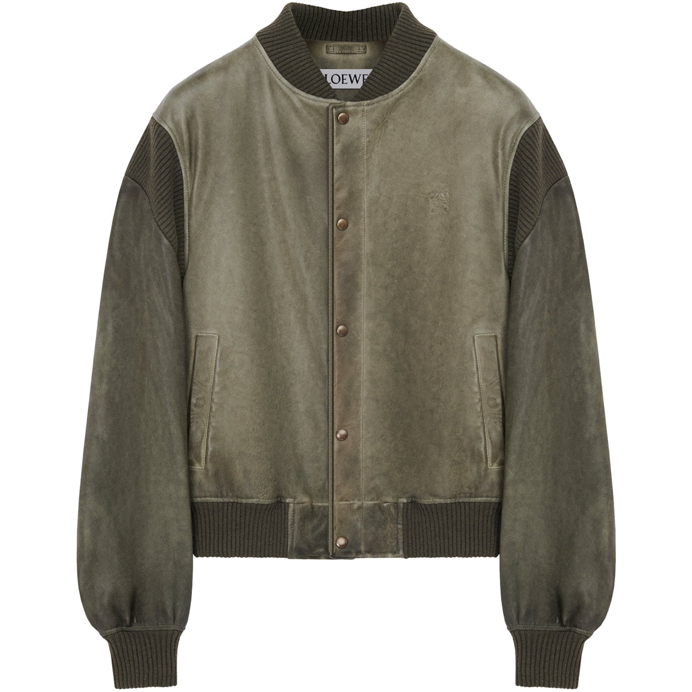 LOEWE Green Nappa Leather Bomber Jacket