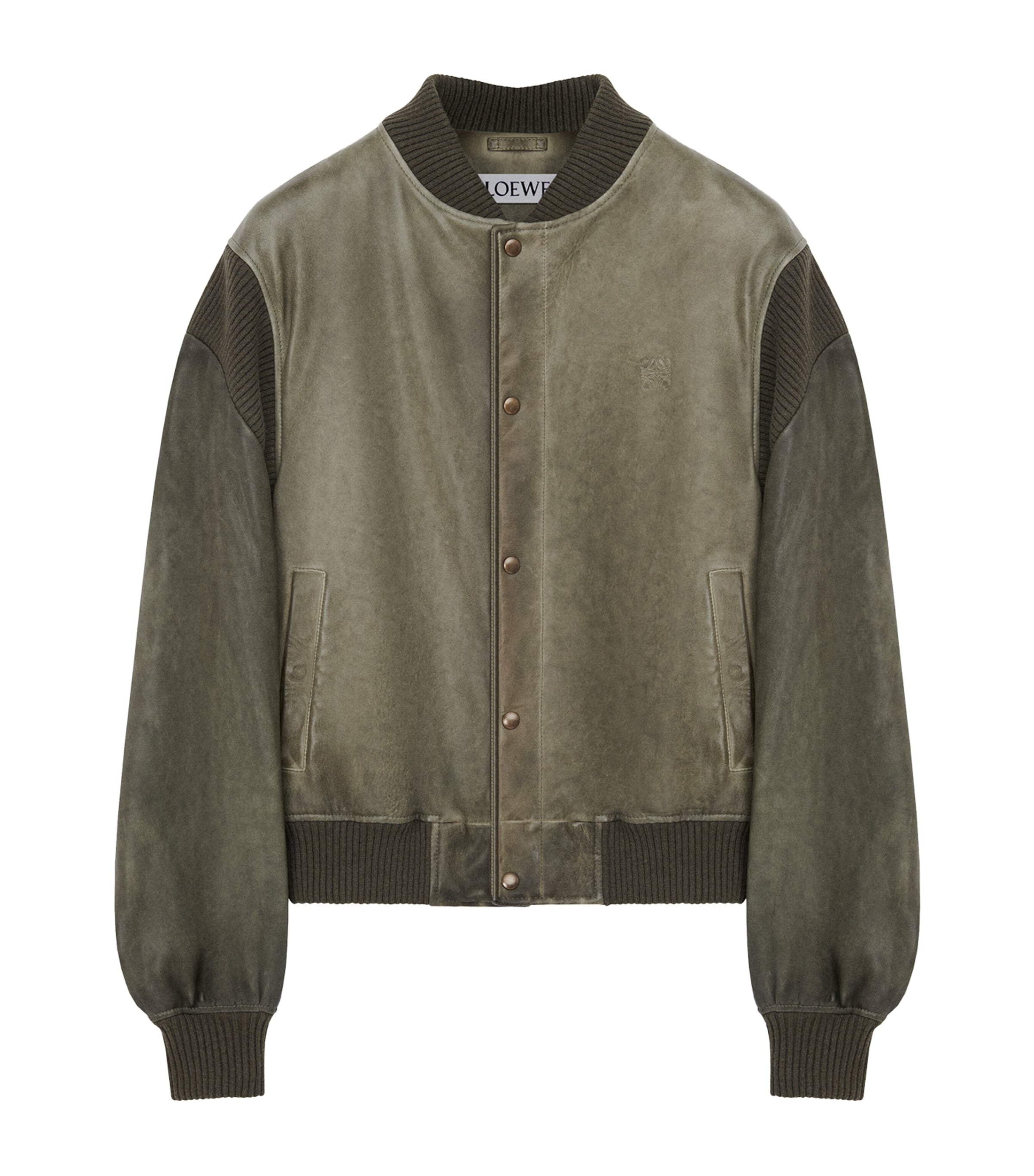 LOEWE Green Nappa Leather Bomber Jacket