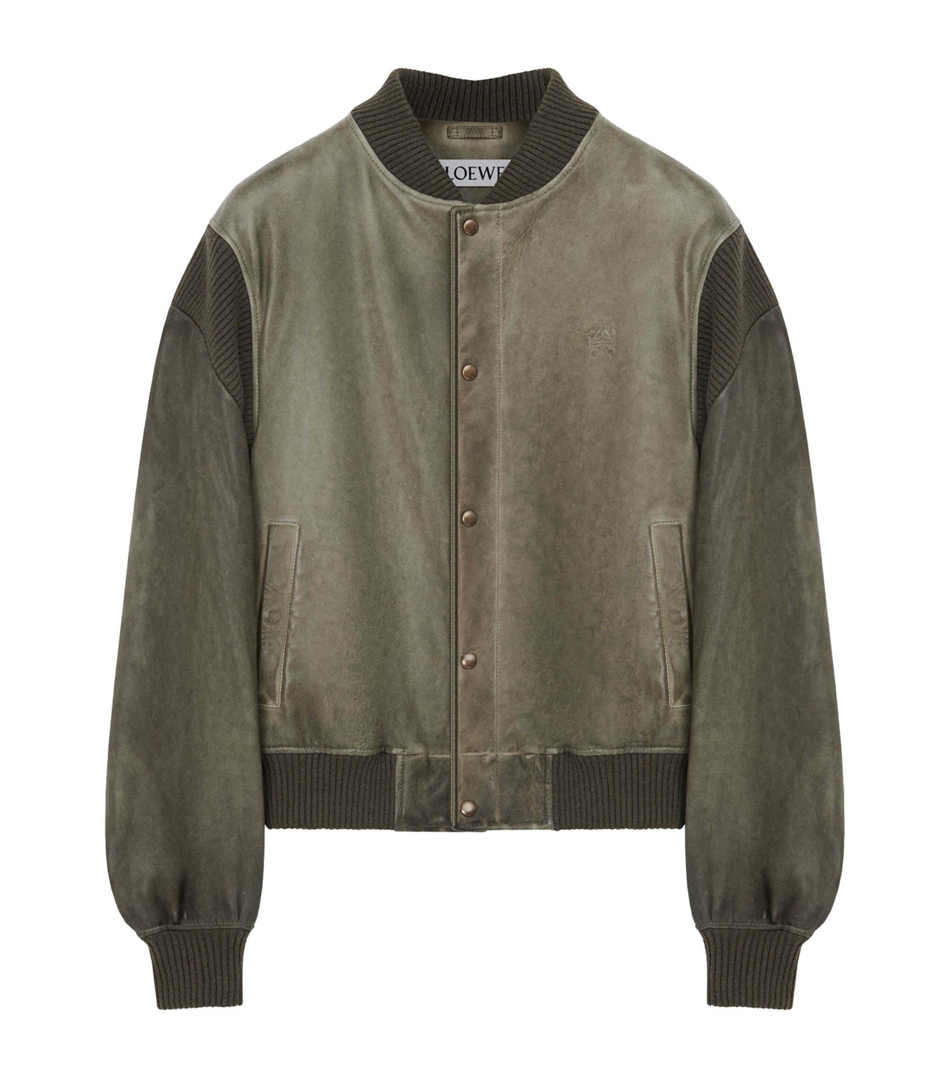 LOEWE Green Nappa Leather Bomber Jacket