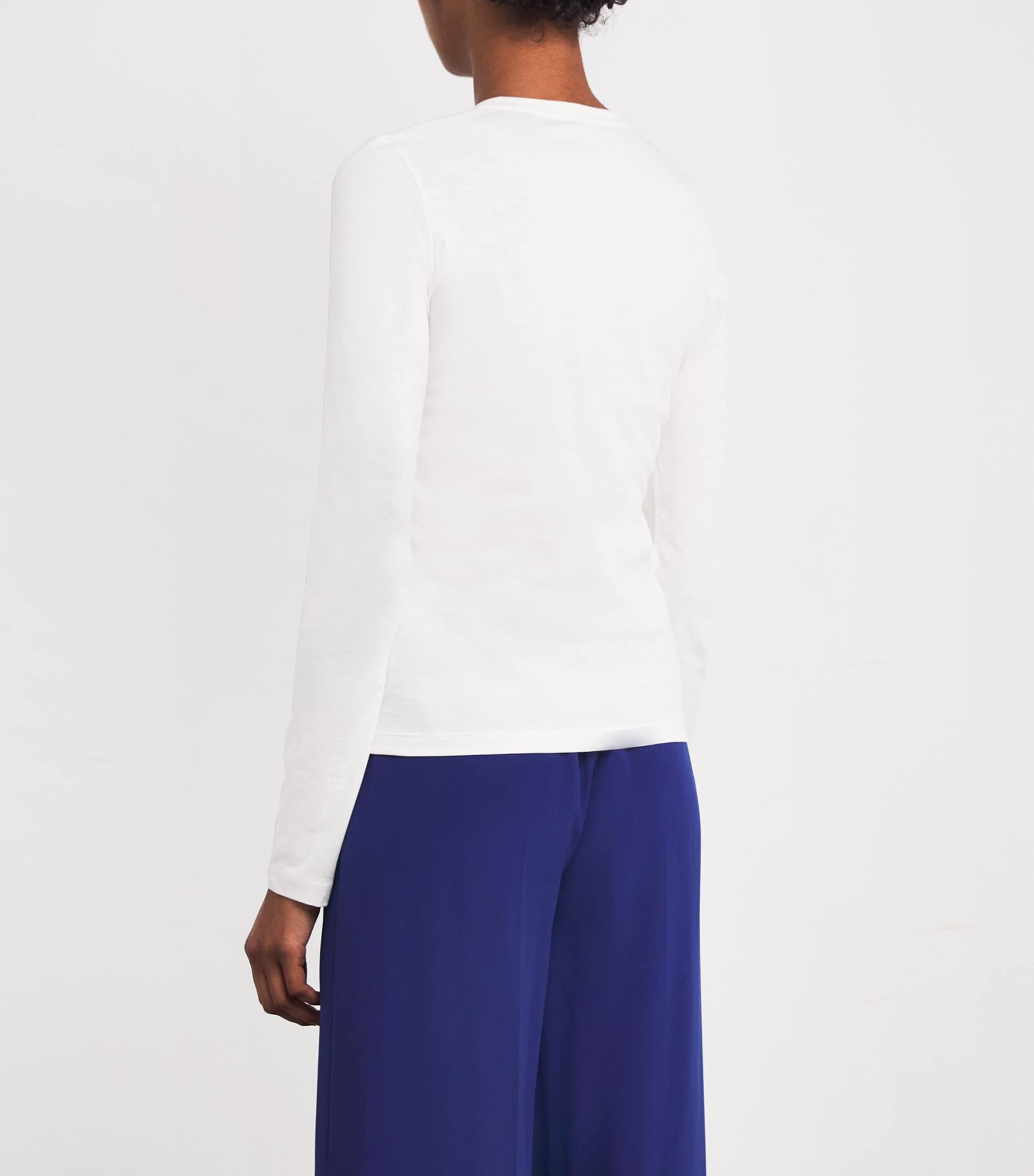 Ivory Cotton-Silk Long-Sleeve T-Shirt