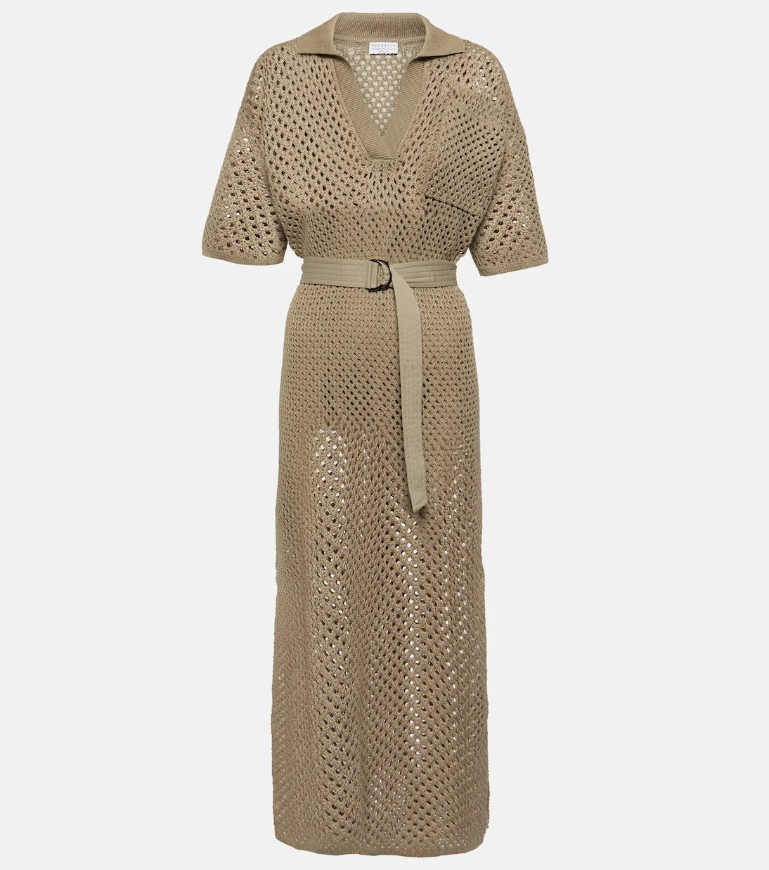 Brunello Cucinelli - Cotton mesh polo dress