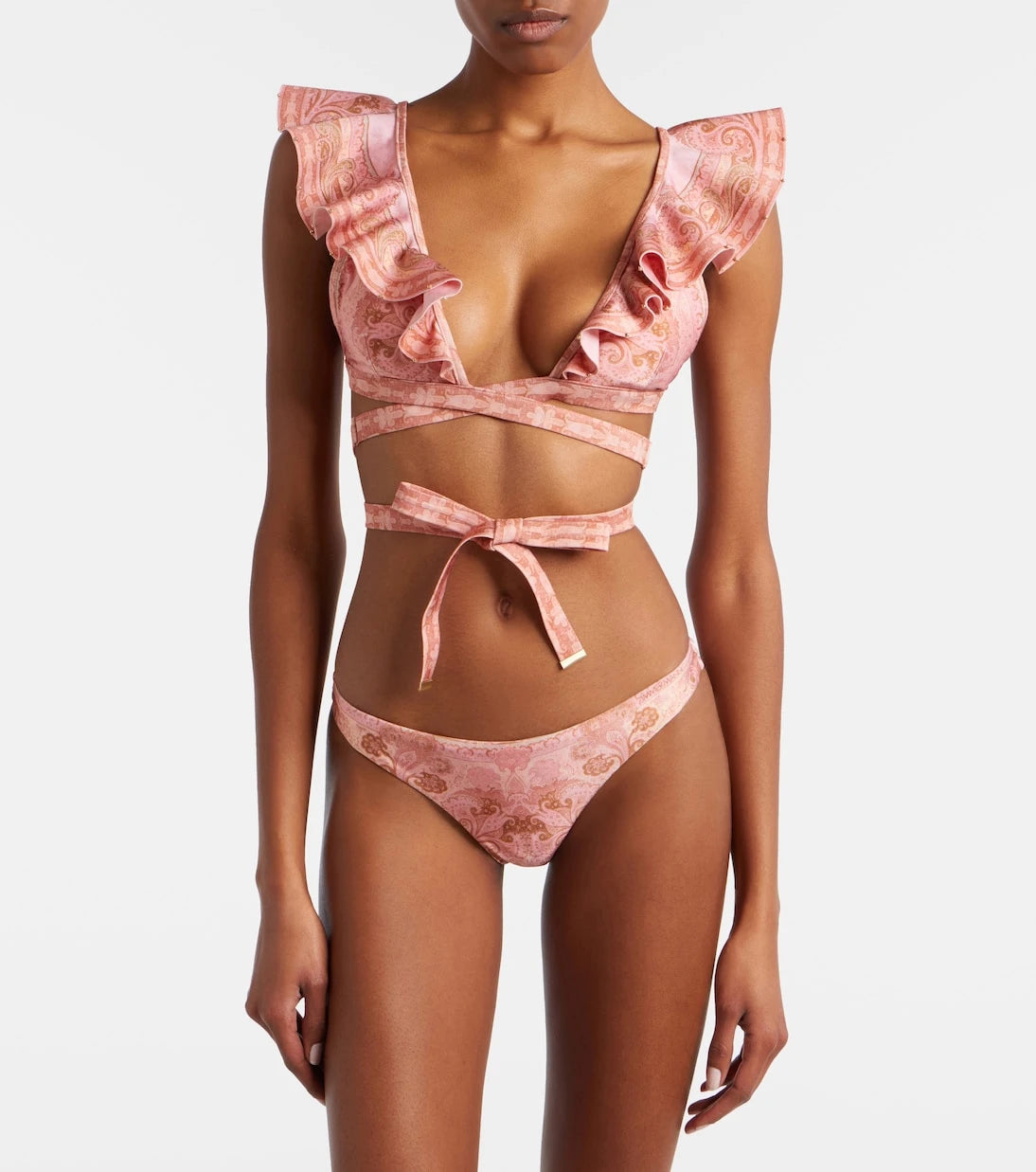 Zimmermann - Como printed ruffled bikini