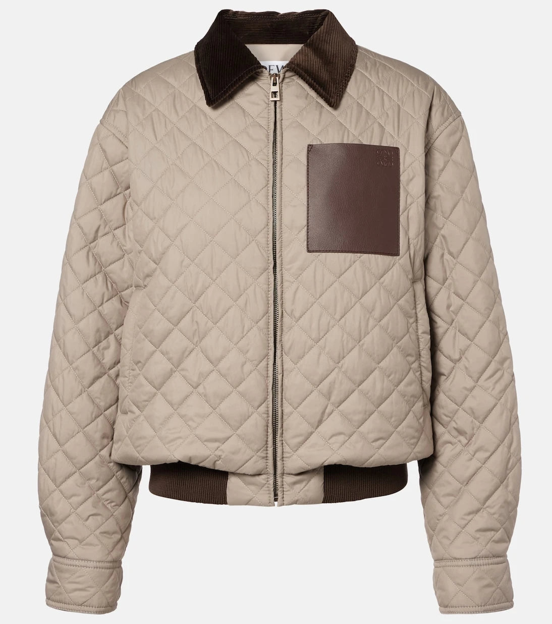 Loewe - Anagram leather-trimmed quilted jacket