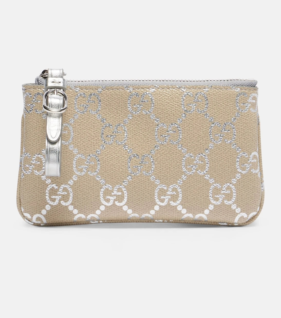 Gucci - GG leather-trimmed pouch