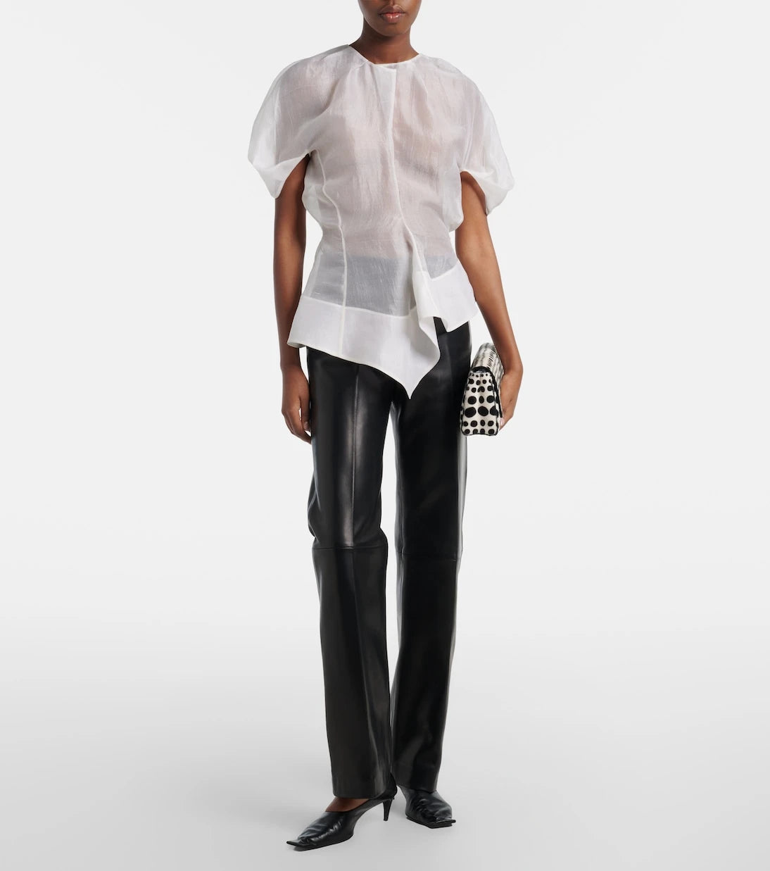 Khaite - Rumi sheer peplum silk top