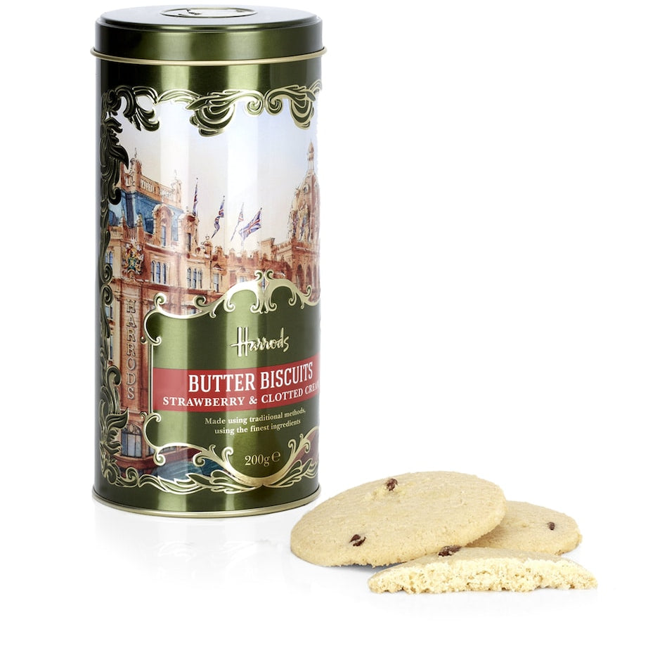 Harrods Heritage Strawberries and Cream Biscuit Tin (200g)