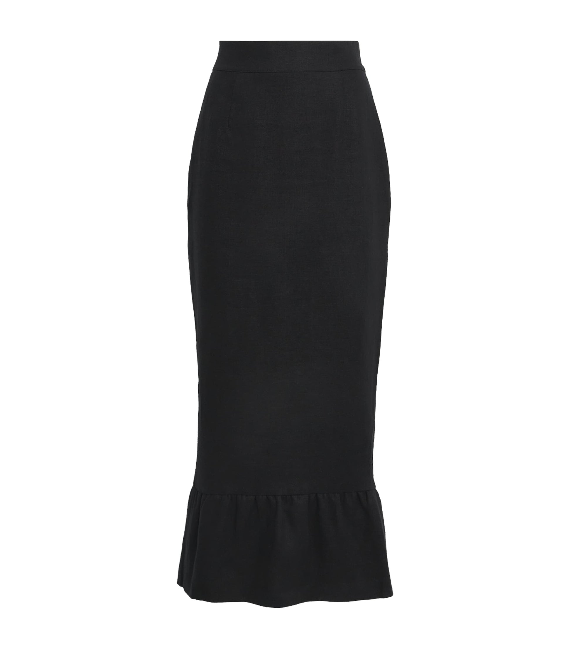 Posse Black Linen Matilda Midi Skirt