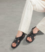 Prada Leather Crisscross Sandals