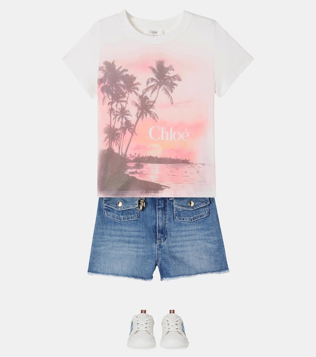 Chloé Kids - Logo printed cotton jersey T-shirt