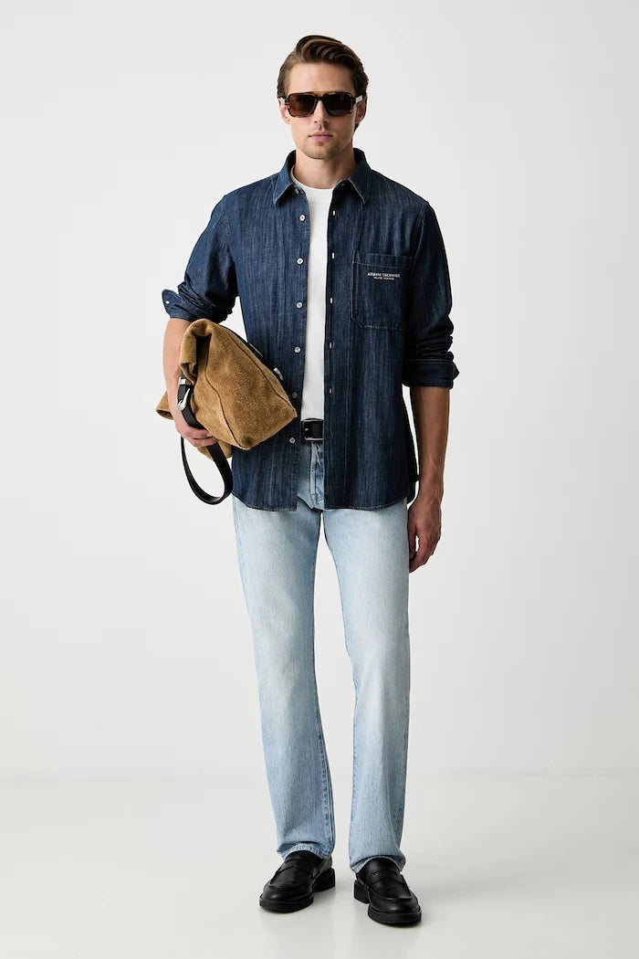 Armani Exchange erkek pamuklu gömlek