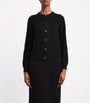 Black Cashmere Crew-Neck Cardigan