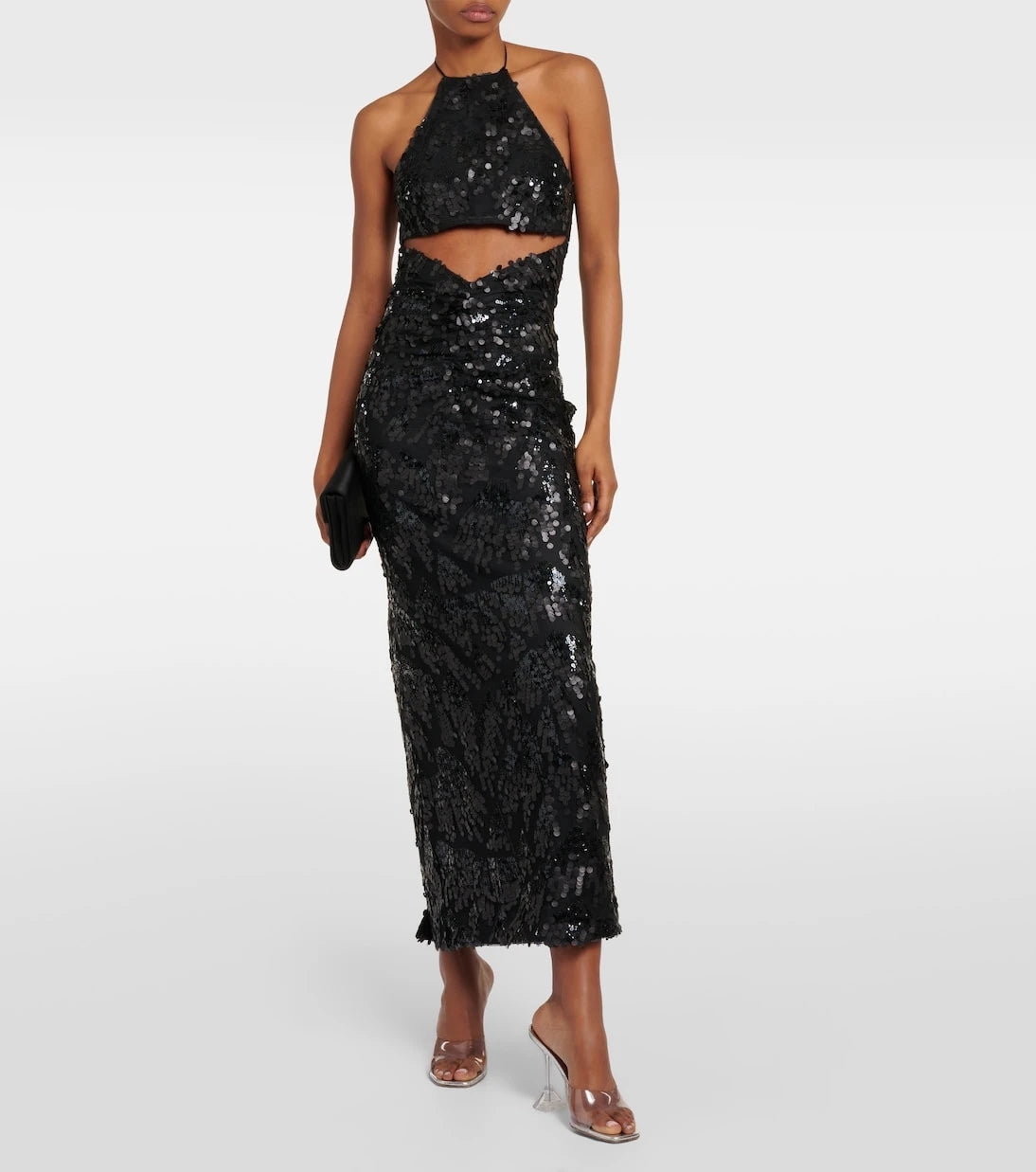 Rotate - Sequined halterneck midi dress