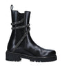 Black Leather Cleo Biker Boots 25