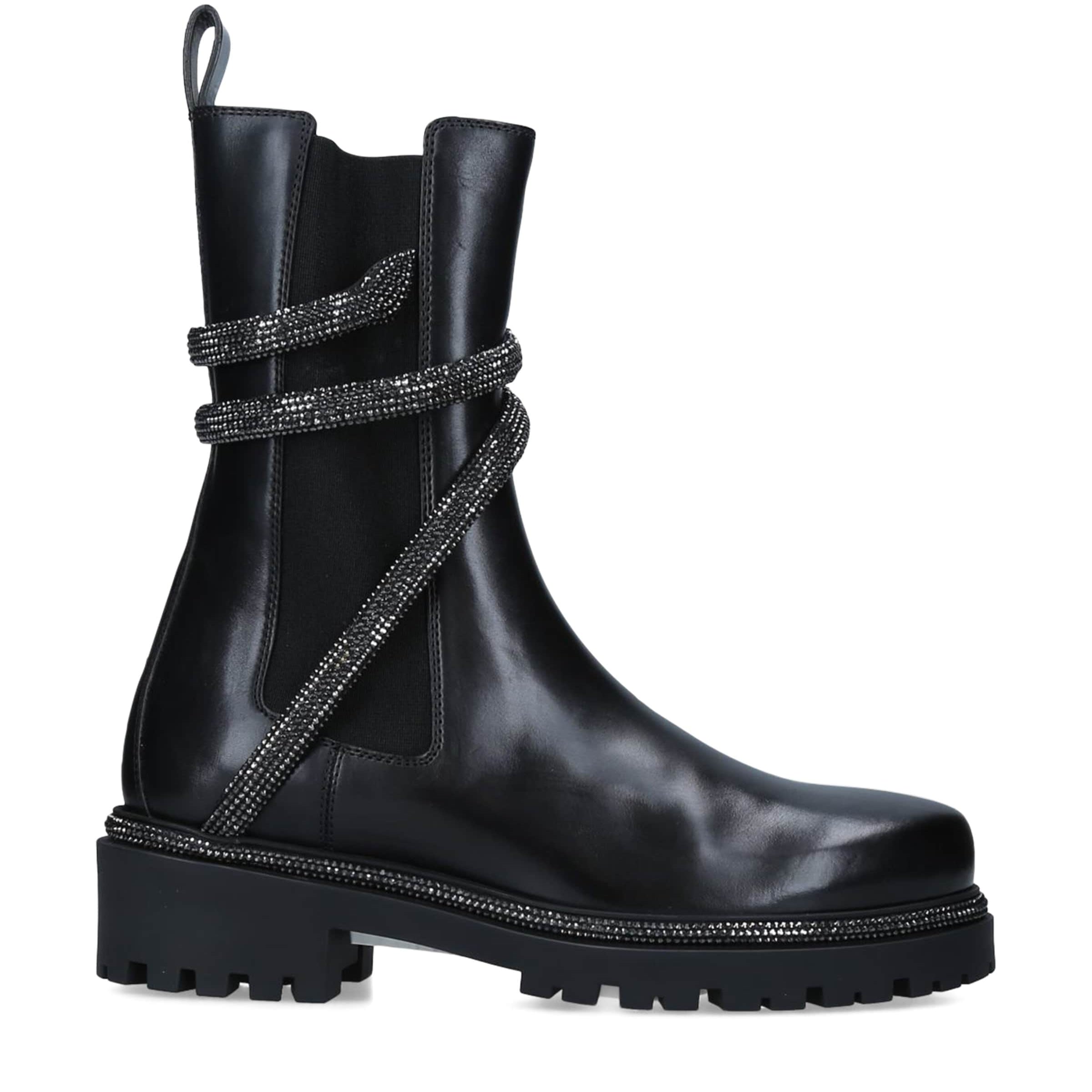 Black Leather Cleo Biker Boots 25