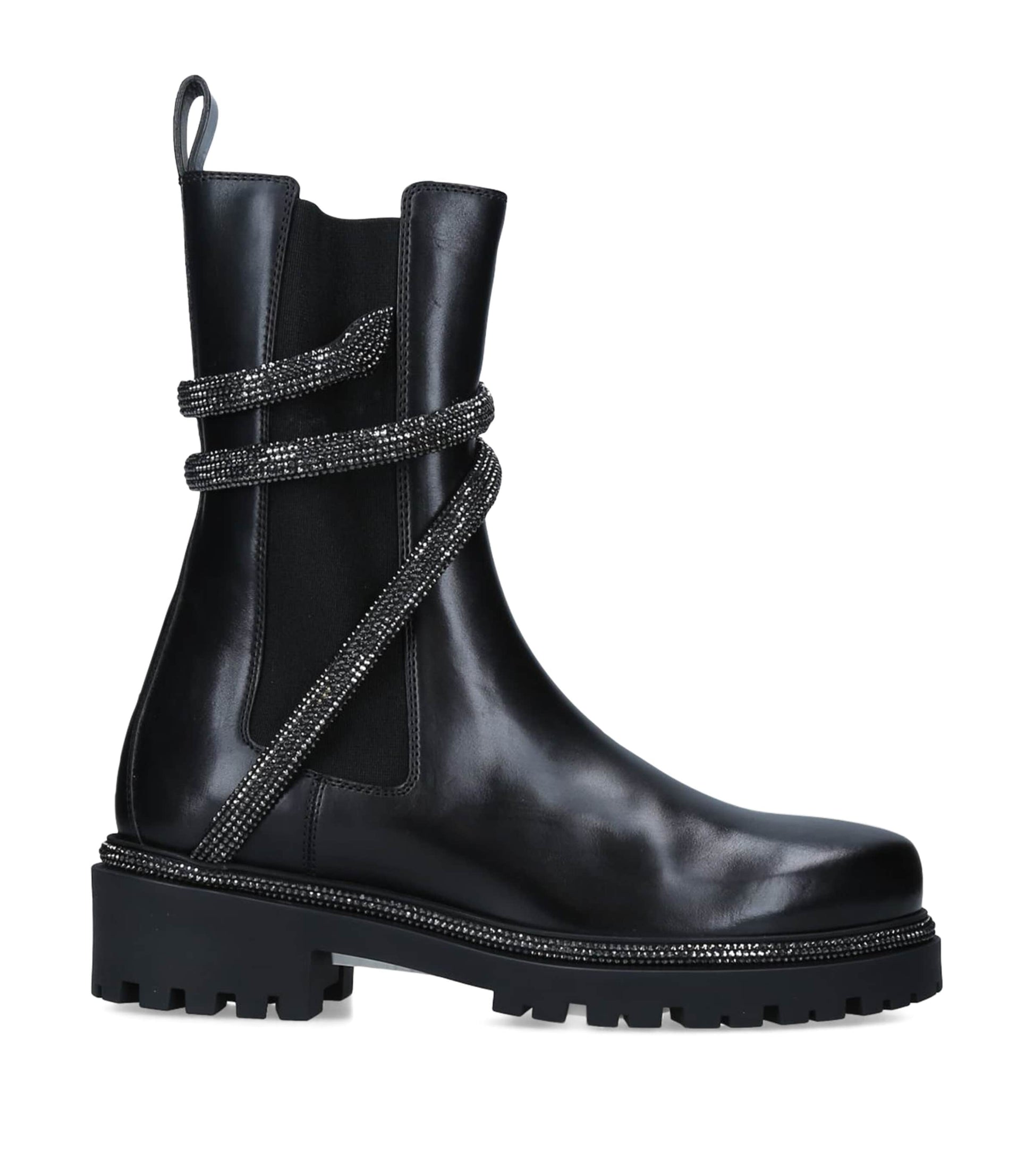 Black Leather Cleo Biker Boots 25