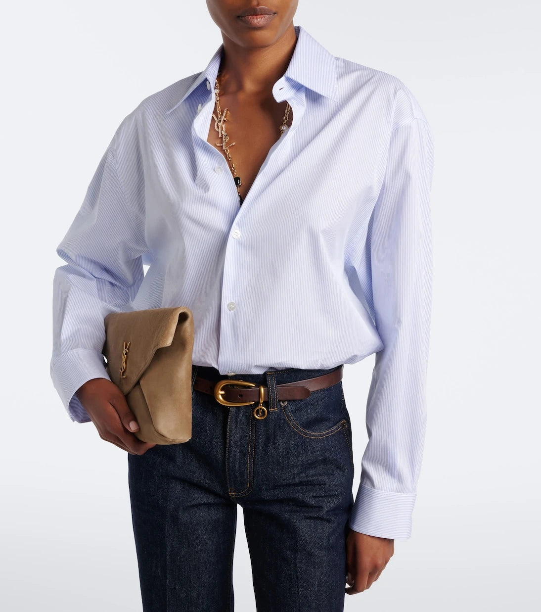 Saint Laurent - Cassandre pinstripe cotton shirt