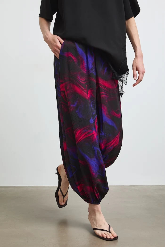 Medicine viskonlu slouchy kadın pantolon