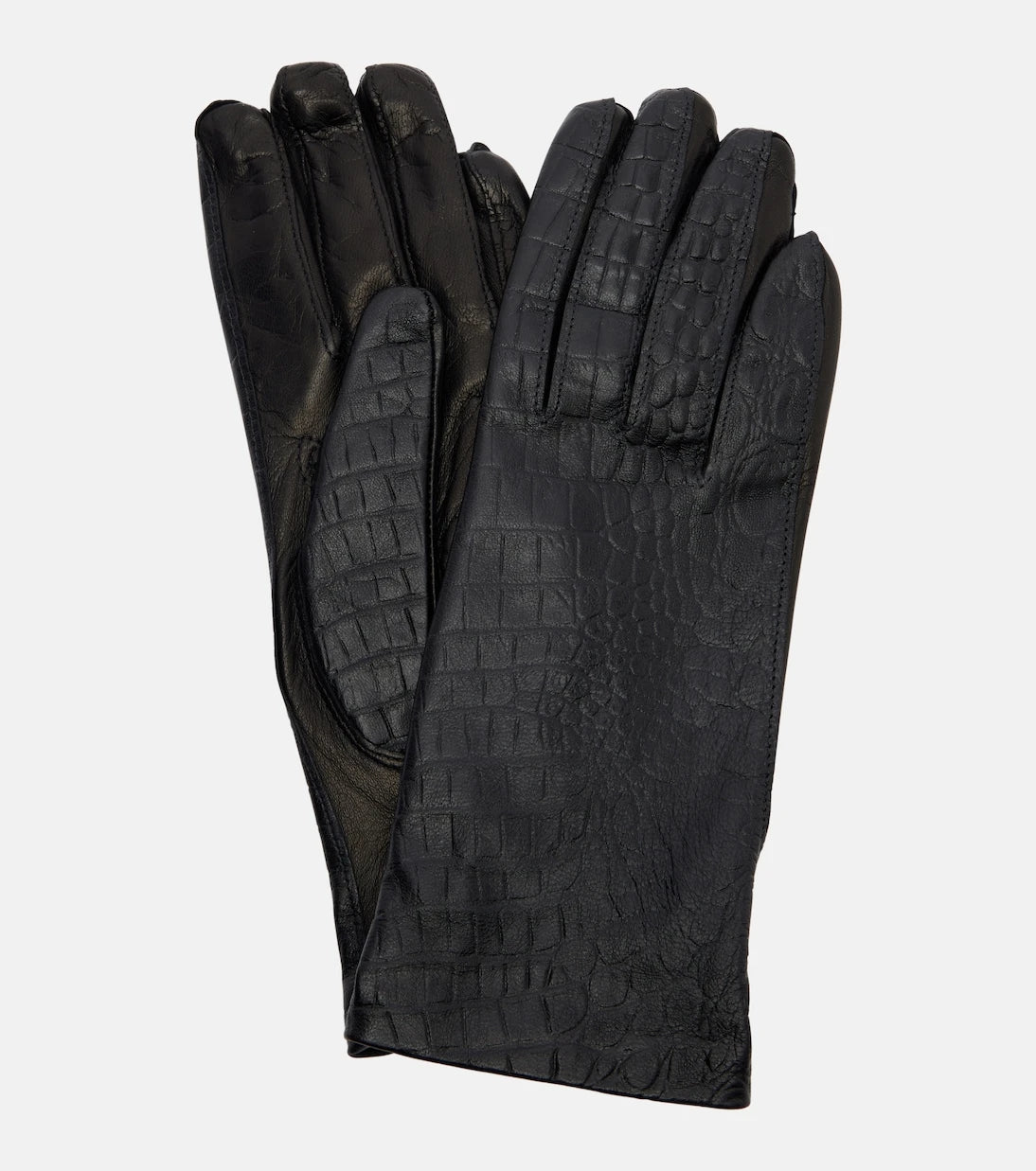 Toteme - Croc-effect leather gloves