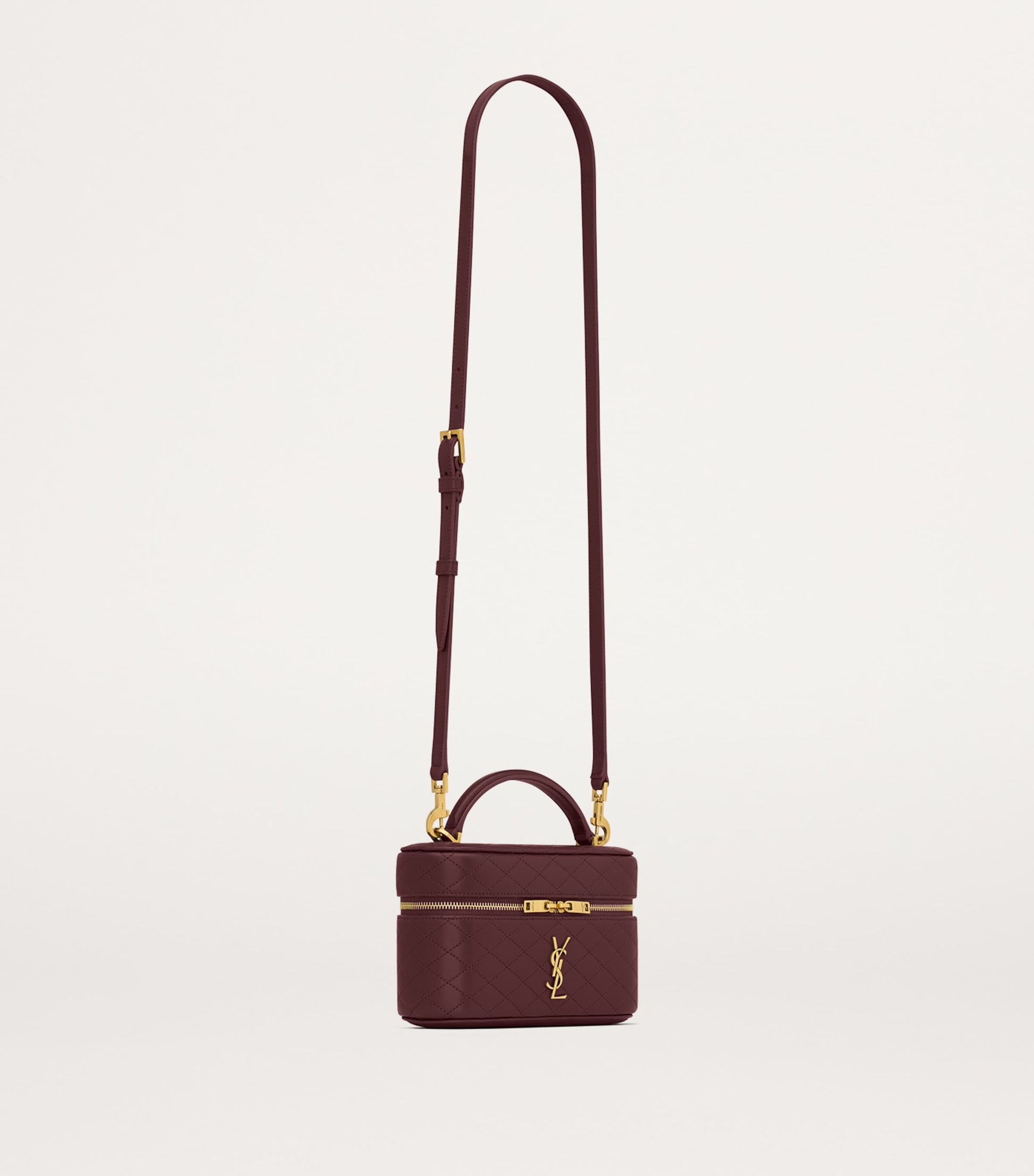 Saint Laurent Burgundy Mini Gaby Top-Handle Bag