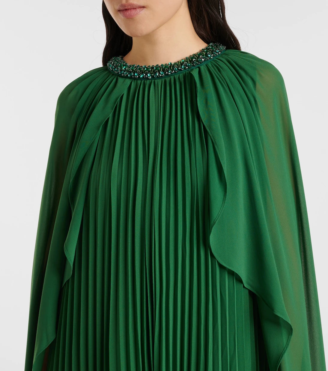 Self-Portrait - Caped chiffon gown
