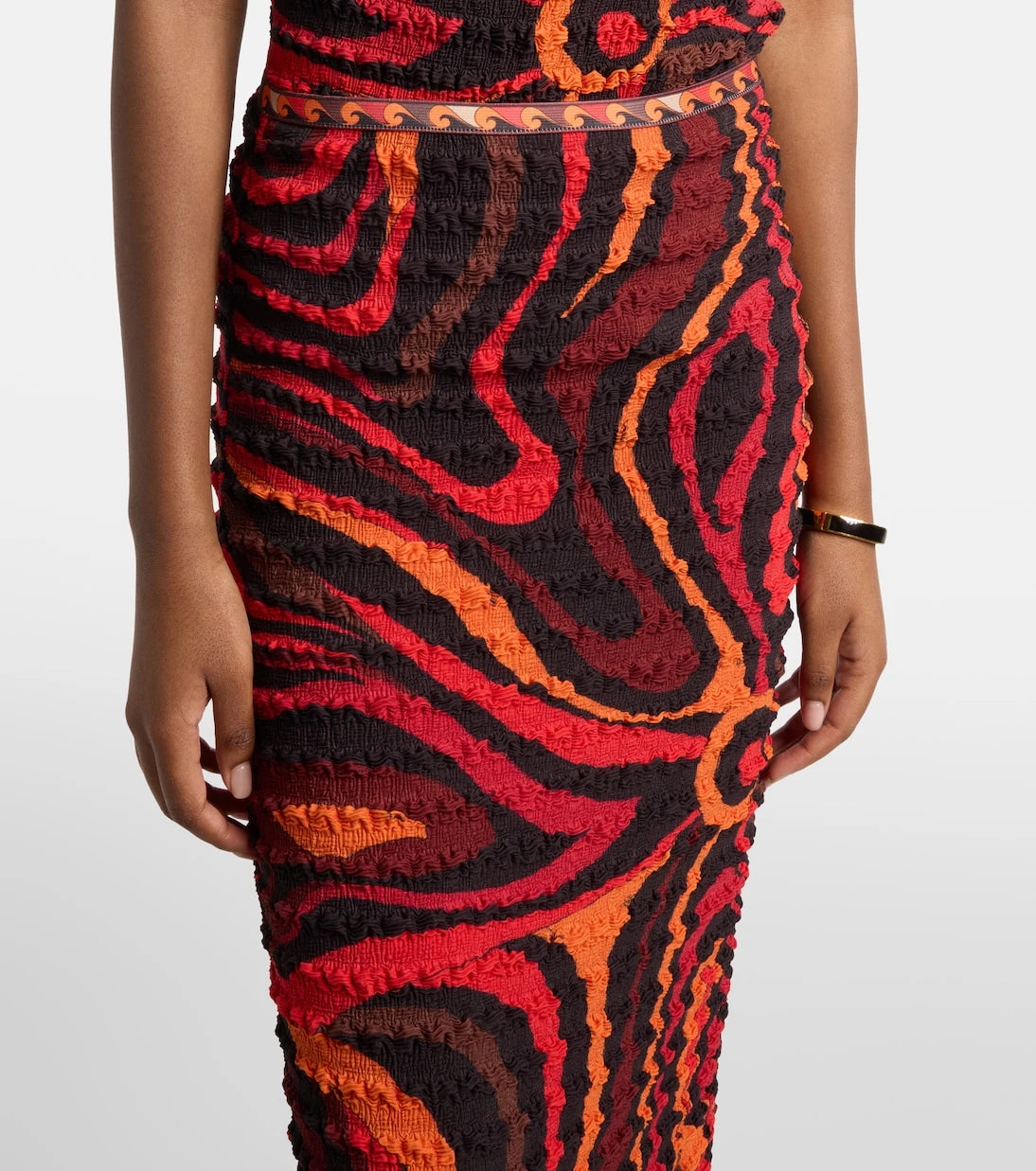 Pucci - Occhi smocked maxi skirt