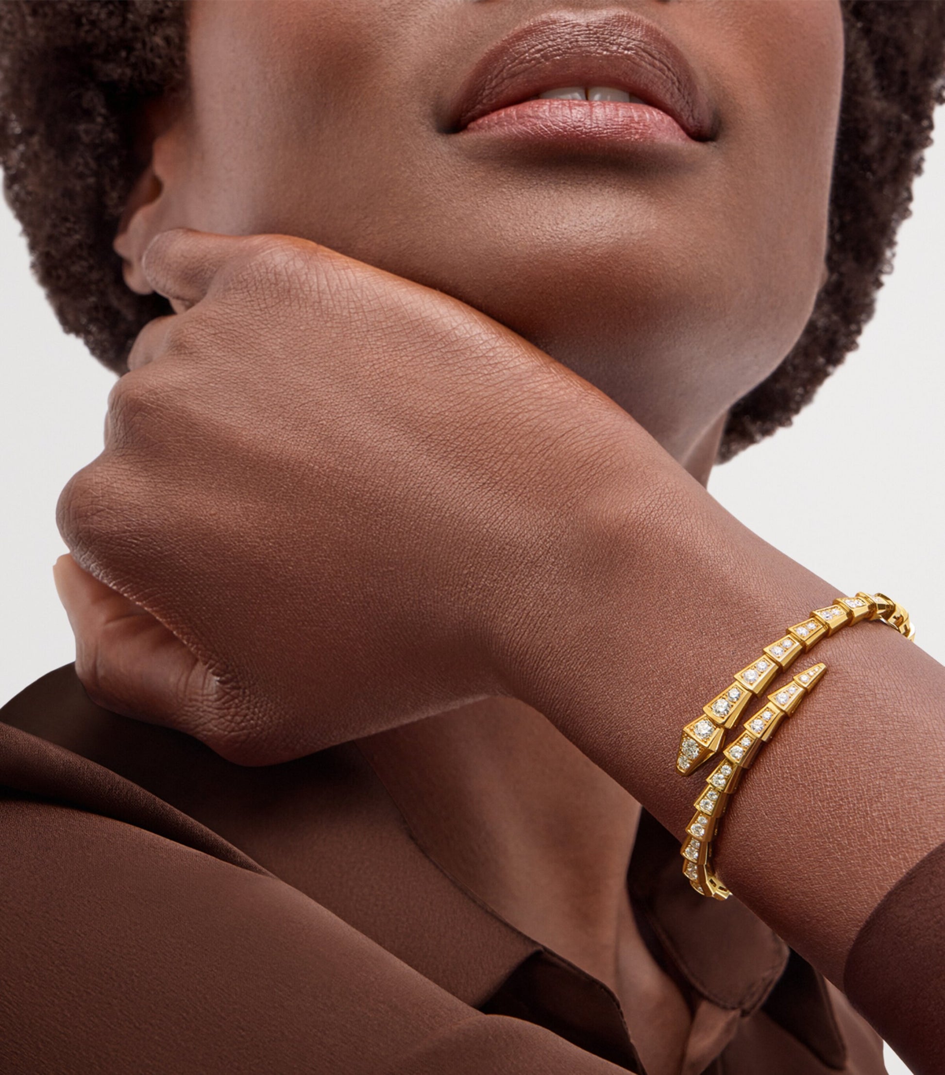 Yellow Gold and Diamond Serpenti Viper Bracelet