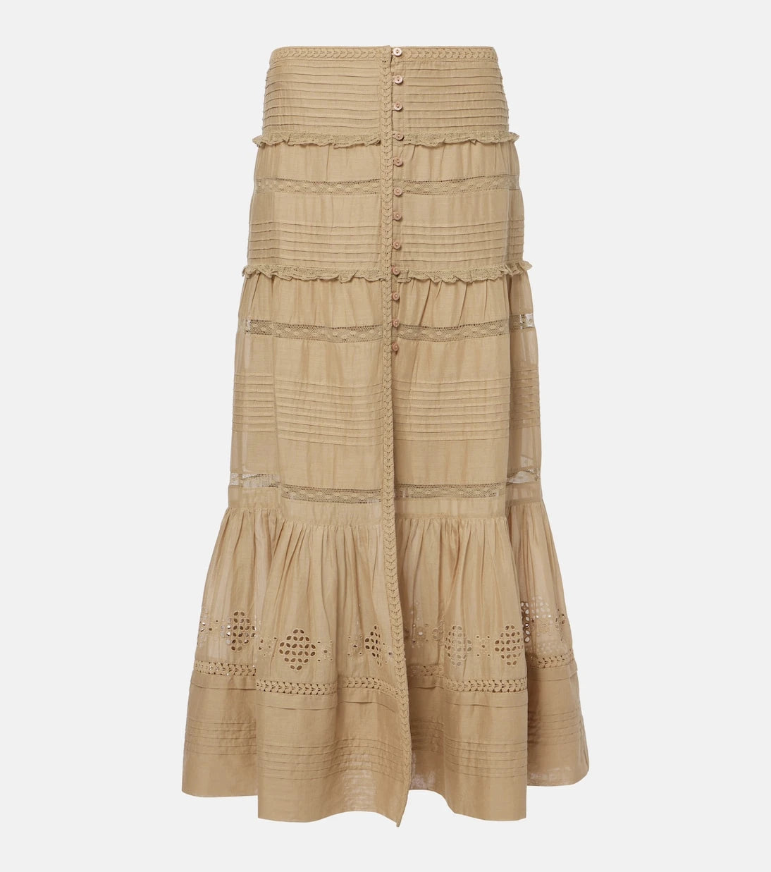 Marant Etoile - Dusta lace-trimmed cotton miniskirt