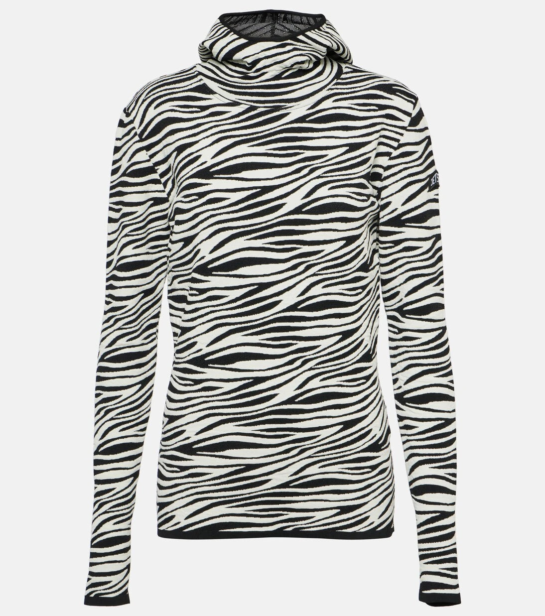 Jet Set - Zoey zebra-print jacquard hoodie