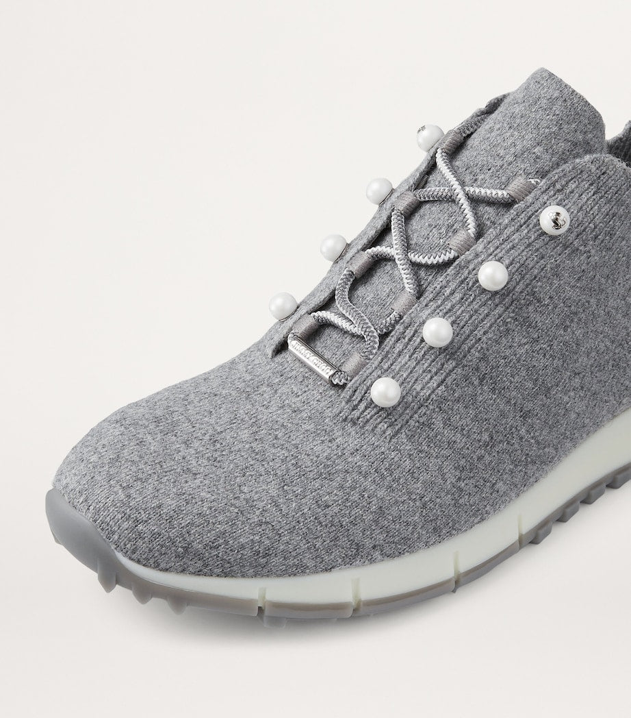 Jimmy Choo Grey Embellished Veles Sneakers