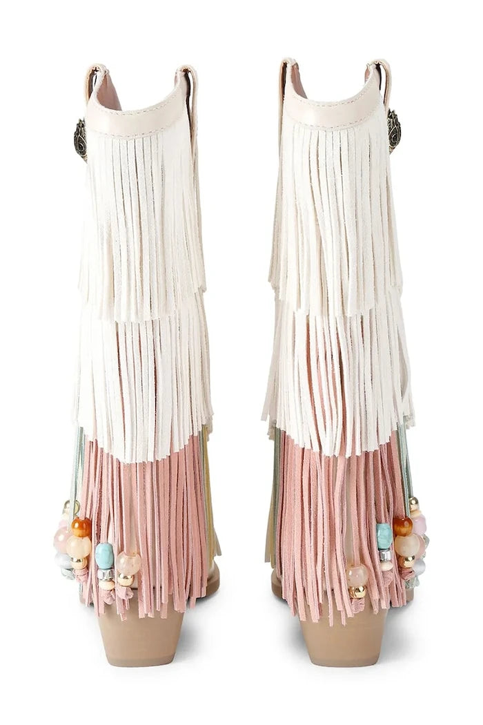 Kurt Geiger London Kadın Süet Kovboy Çizme Fringe Cowboy Boot