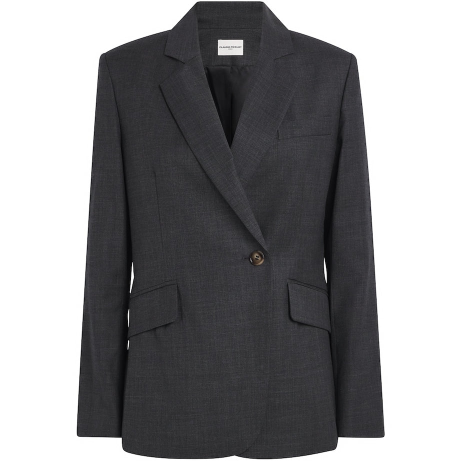 Grey Double-Breasted Blazer