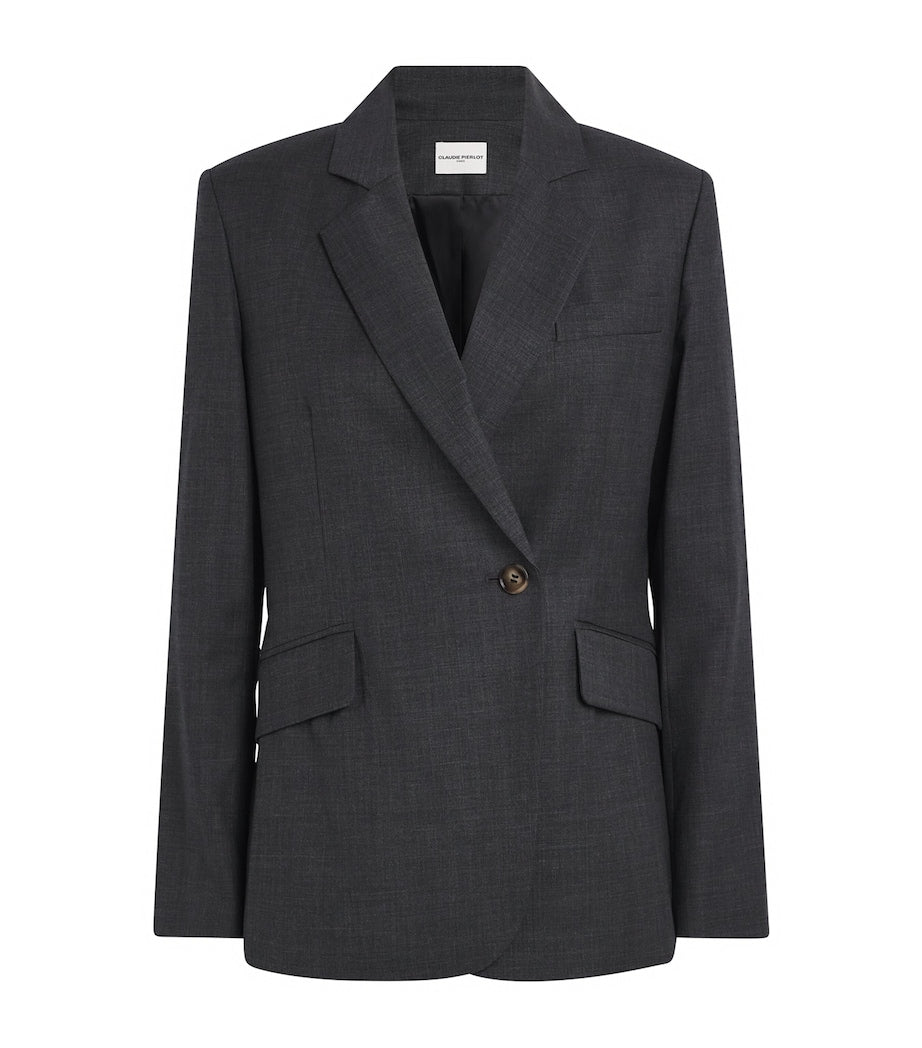 Grey Double-Breasted Blazer