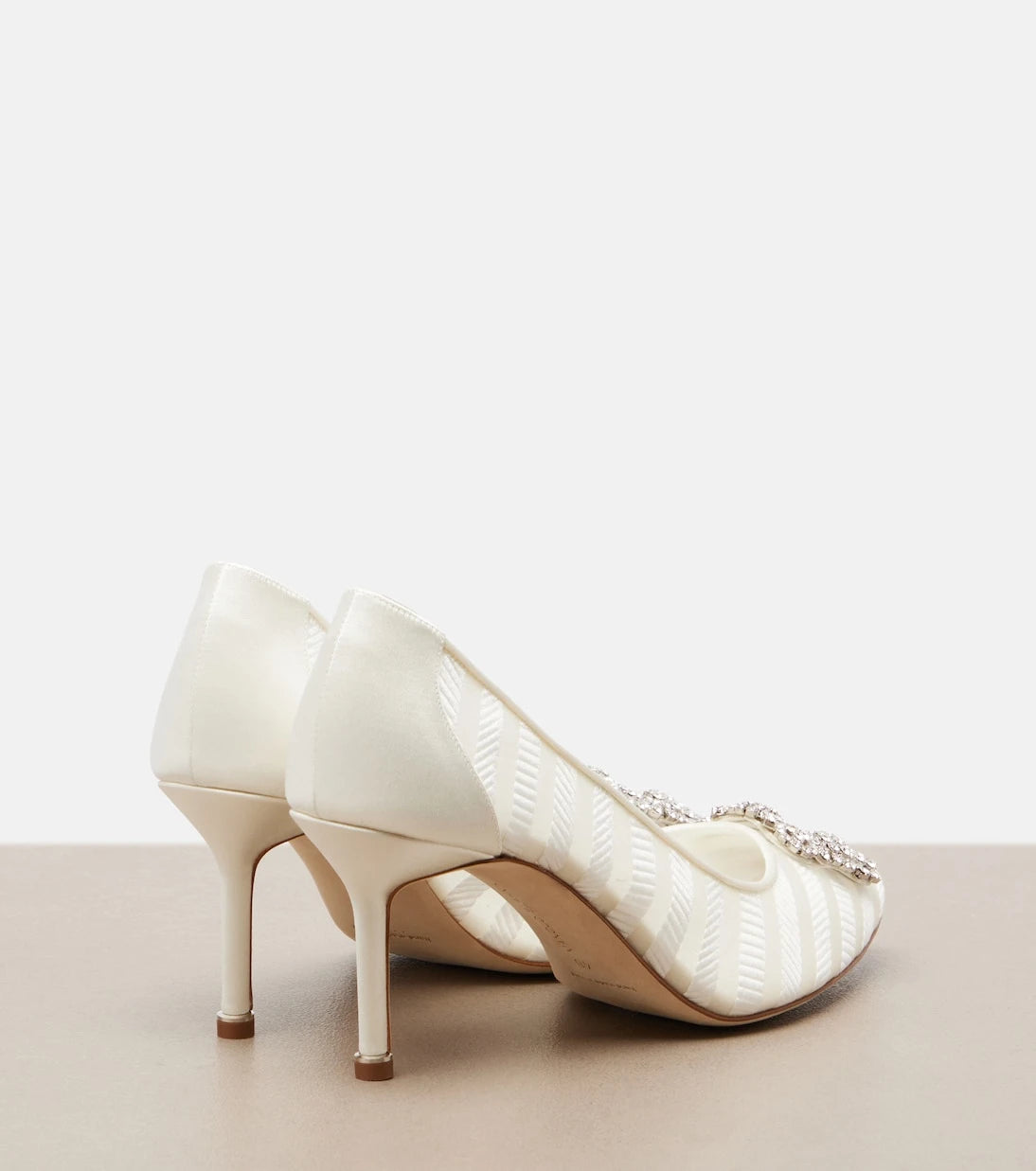 Manolo Blahnik - Hangisi embellished organza pumps