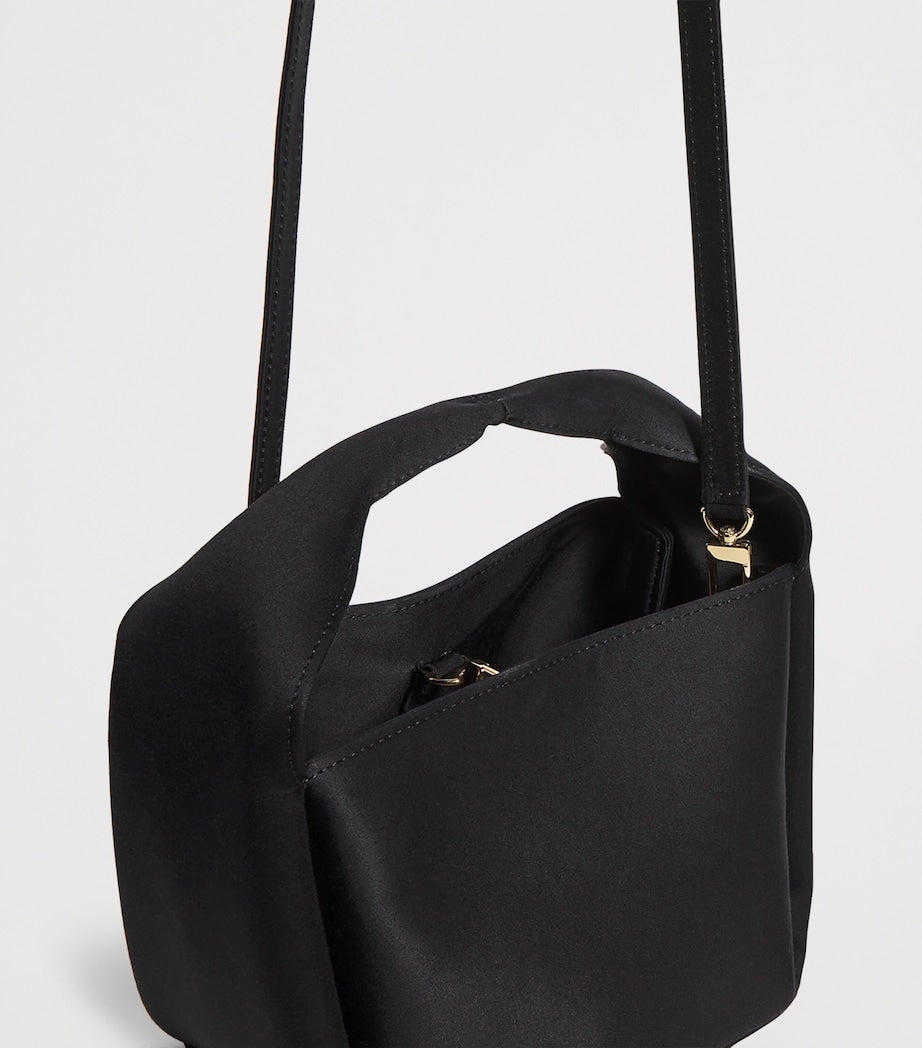 Toteme Black Petite Satin Bucket Bag