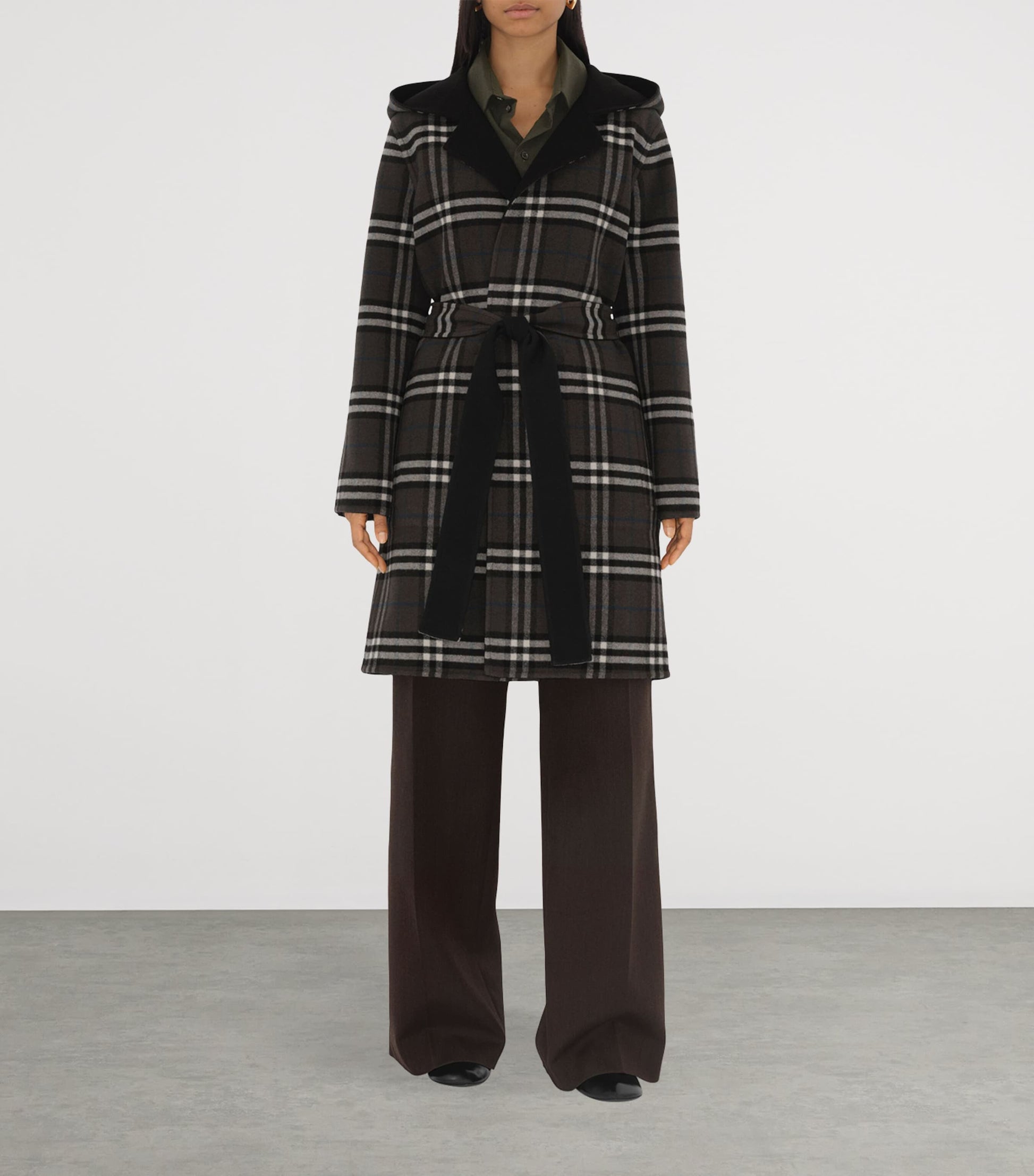 Burberry Black Wool Reversible Car Coat