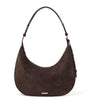 Aspinal Of London Brown Suede Hudson Crescent Cross-Body Bag